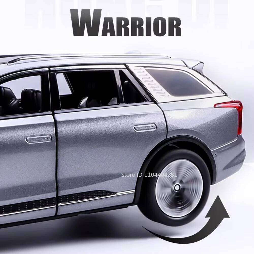 1:24 HONG QI E-HS9 H9 Car Toy Diecast Alloy Model with Sound Light Pull Back 6 Doors Opened Miniature Models Friend Holiday Gift Z260307