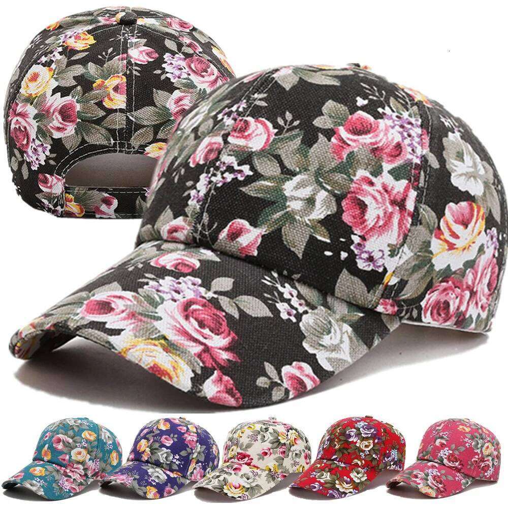 Fashion Women's Summer Floral Print Trucker Hat Outdoor Streetwear Female Baseball Cap With Flowers And Plants Design Y260304