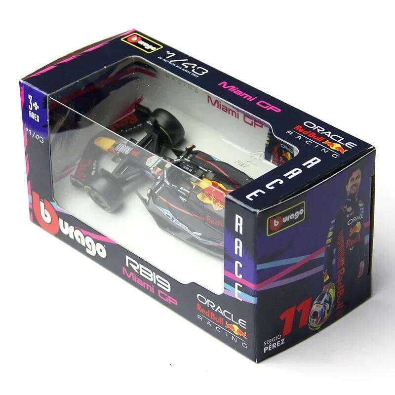 Bburago 1:43 2023 F1 Red Bull RB19 Miami GP #1 Max Verstappen #16 Leclerc Ferrari SF21 SF1000 Mcl36 W13 W12 W10 C42 Racing Car Z260306