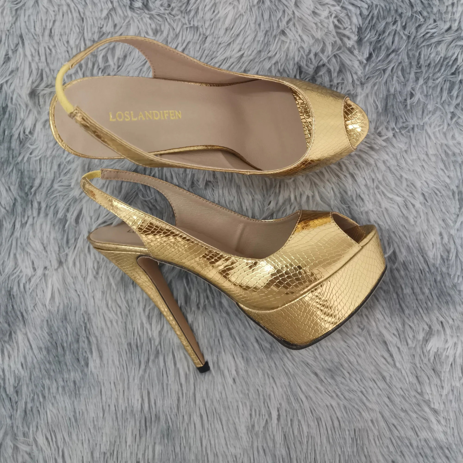 Women Pumps 14CM Platform High Heels Sexy Gold Silver Crocodile Pattern Open Toe Sandals Gladiator Party Dress Woman Shoes 260306