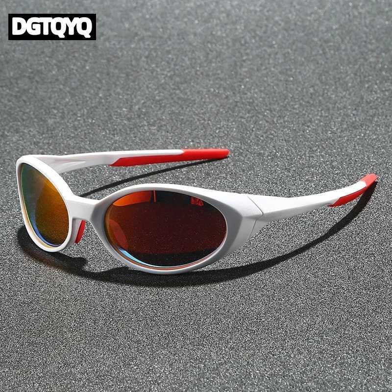 DGTQYQ 2026 Outdoor Sports Polarized Sunglasses Women Men Unisex Oval Glasses Reflective Mirrored Lens Color Patchwork Shades S260304