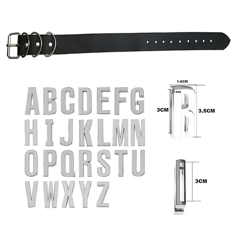 Black Goth Belt PU Customized Letters Choker Necklace Punk Sexy Men Women Personalized Collars Buckle Chocker Cosplay Jewelry 260302