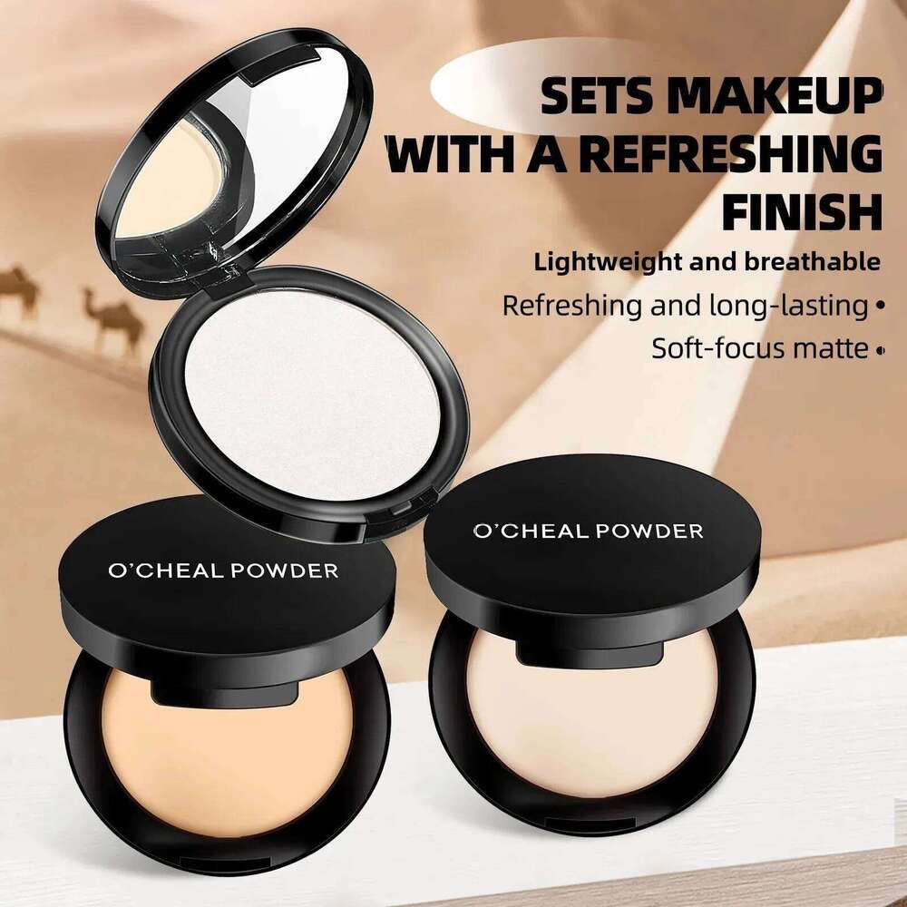 3 Colors Matte Concealer Pressed Powder Oil Control Smoothing Finishing Long-Lasting Natural Coverage Portable for Women Girl 26L0306