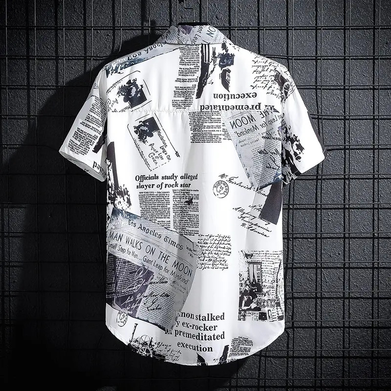 Mens Shortsleeve Print Shirts Thin Beach Top Seaside Leisure Mens Essential Clothes 260307