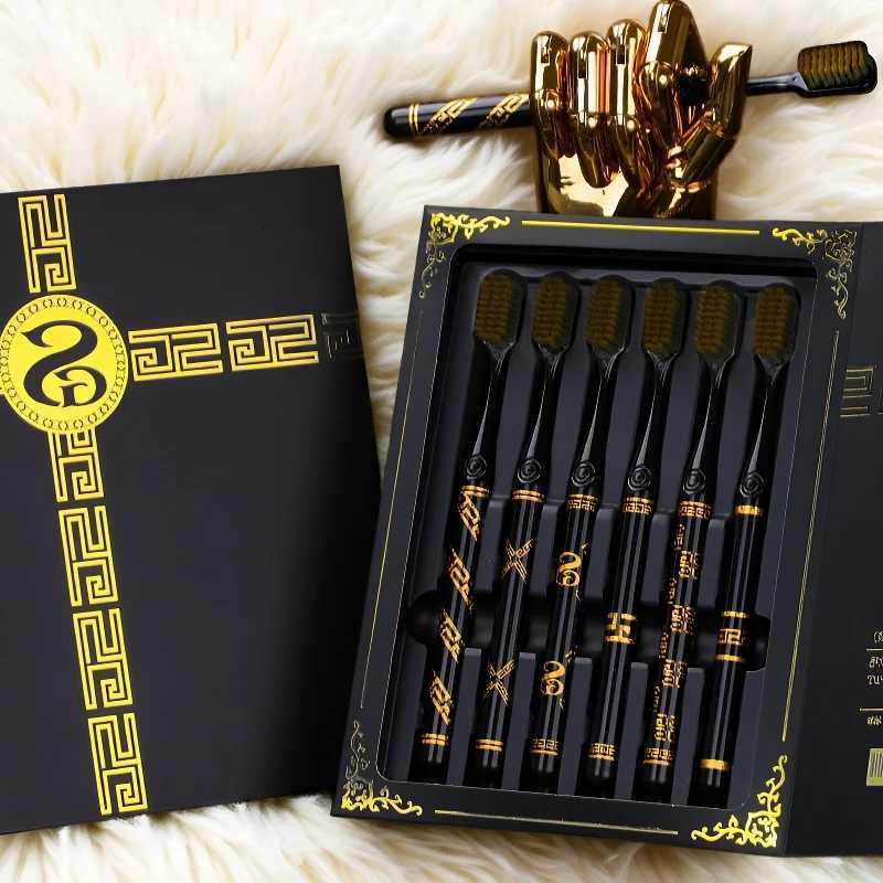 Black and white toothbrush gift box set for home cleaning soft bristle cleaning tool for oral care suitable for adults in dailyT260307