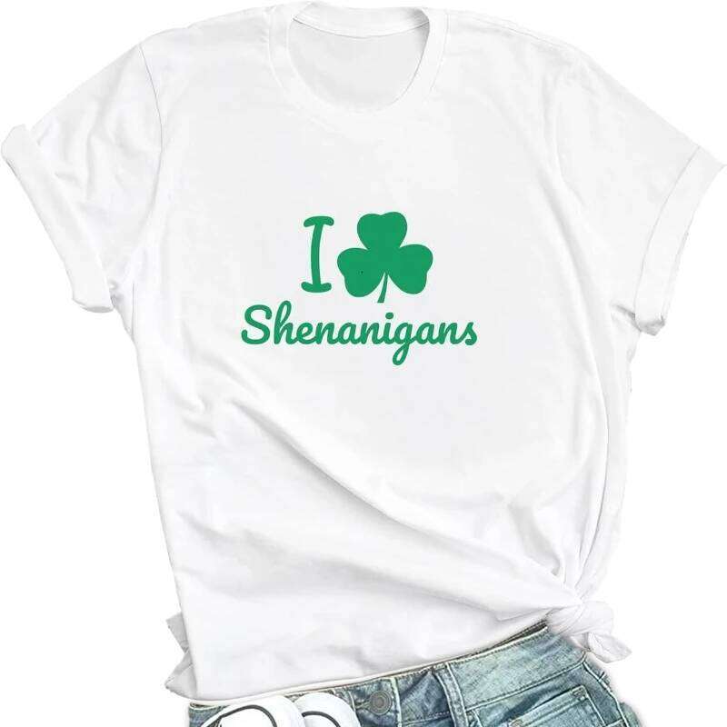 St Women Magically Delicious Shenanigans Shamrock Patty's Irish Saint Patricks Day Outfits Y2k Tops T Shirt XJ260306