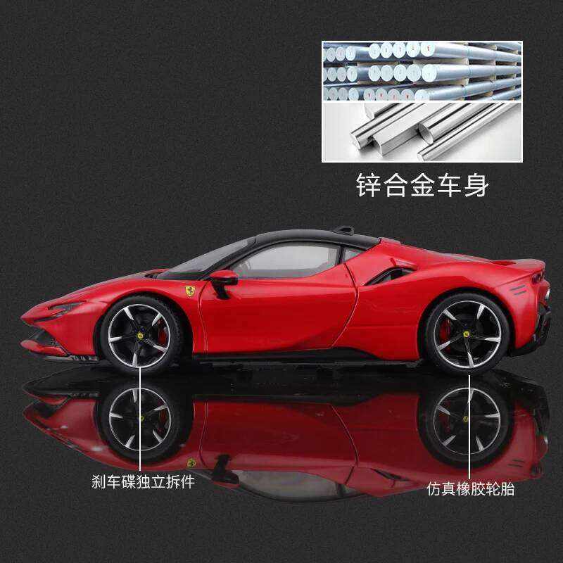 Bburago 1:24 Scale Black NEW Ferrari SF90 STRADALE Alloy Luxury Vehicle Diecast Cars Model Toy Collection Gift Z260306