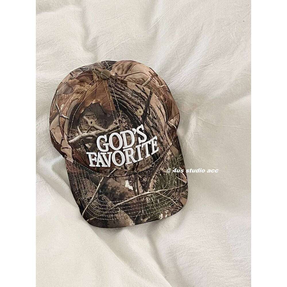 Street Tide Brand Three-Dimensional Embroidery Camouflage Baseball Female Face Little Wild Peaked Cap Y260304