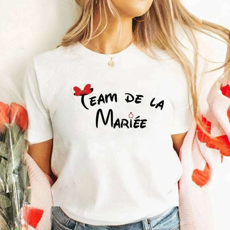 Bachelorette Hen Party Evjf Future Team Bride T-Shirt French Women Short Sleeved Tees Graphic Tops Bridal Shower Wedding Clothes XJ260306 XJ260306