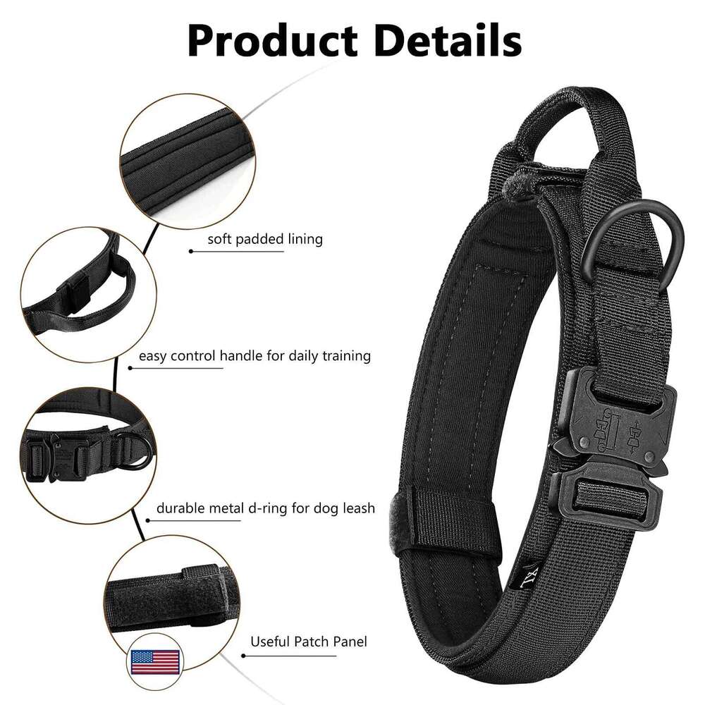 Tactical Harness Collar Leash Molle Pouches For Medium Large Dogs Pet German Shepherd Training Walking Vest Dog Harnesses Bamubi