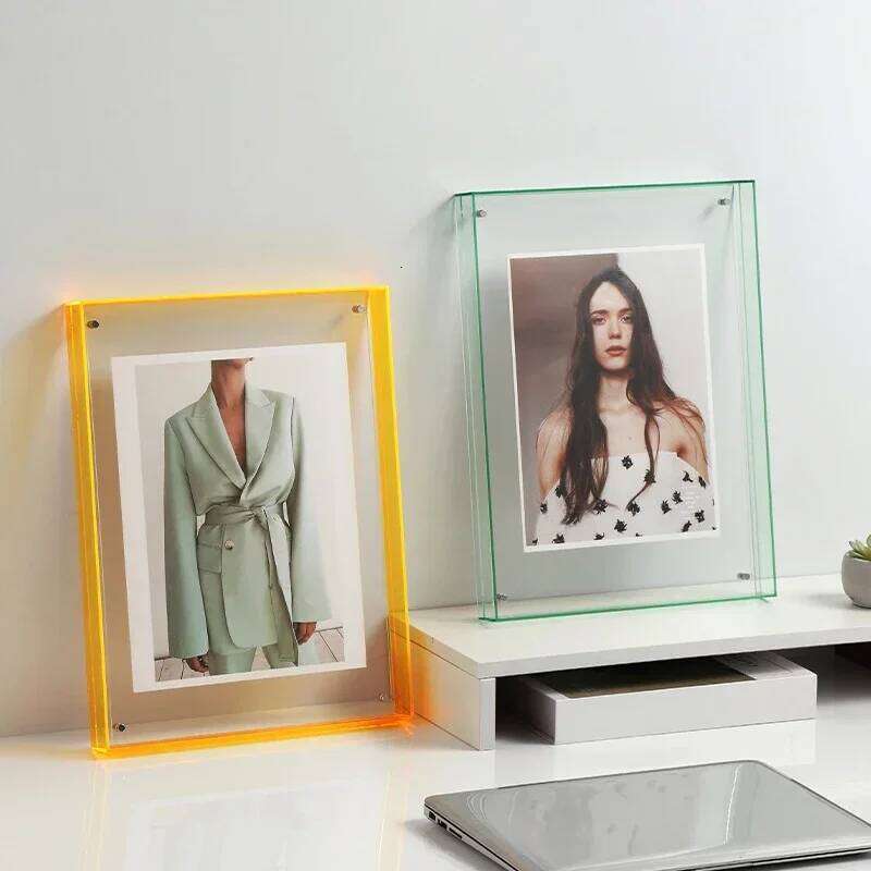 Ins Style Acrylic Photo Colorful Picture Frame Without Photos Transparent Table Wall Decoration Hall Bedroom H260306