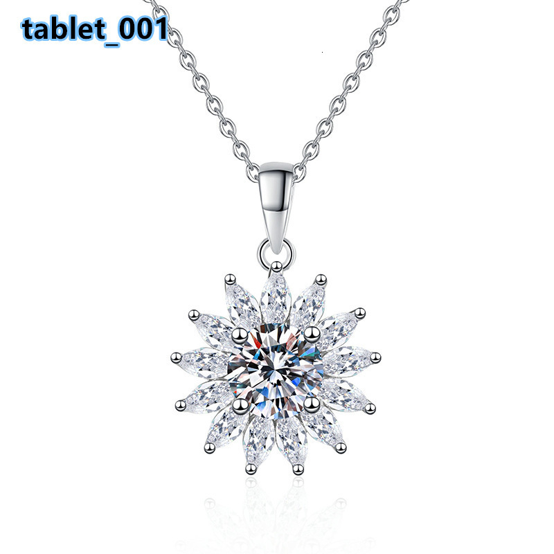 GRA Certification S925 Sterling Silver Necklace Moissanite Pendant Hip Hop Necklace 1ct D Color Moissanite Necklace Wholesale