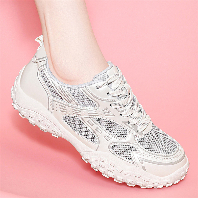 luxury Casual Shoes 2026 Women's Retro Mesh Sneakers, Breathable Paneled Trainers with Non-Slip Chunky Sole 34-40
