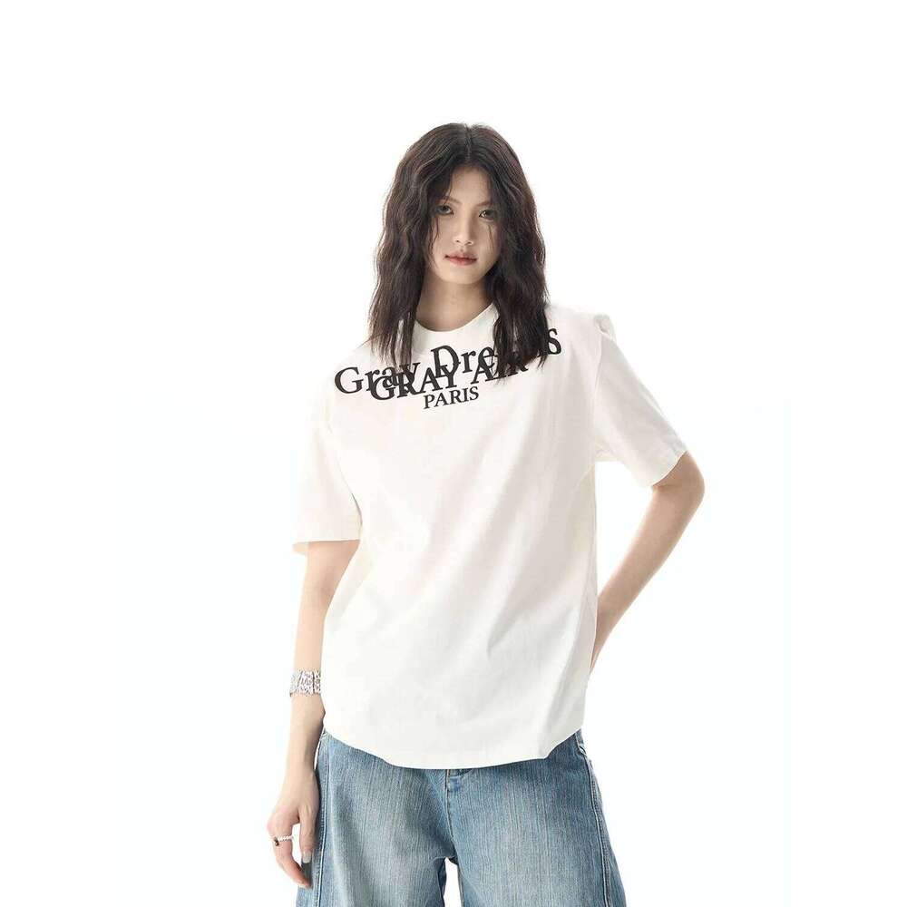 American style Street Letter Print T-shirt Women Summer New 100% Cotton Short sleeves Tee Casual comfort Y2k Top Female clothing XJ260306