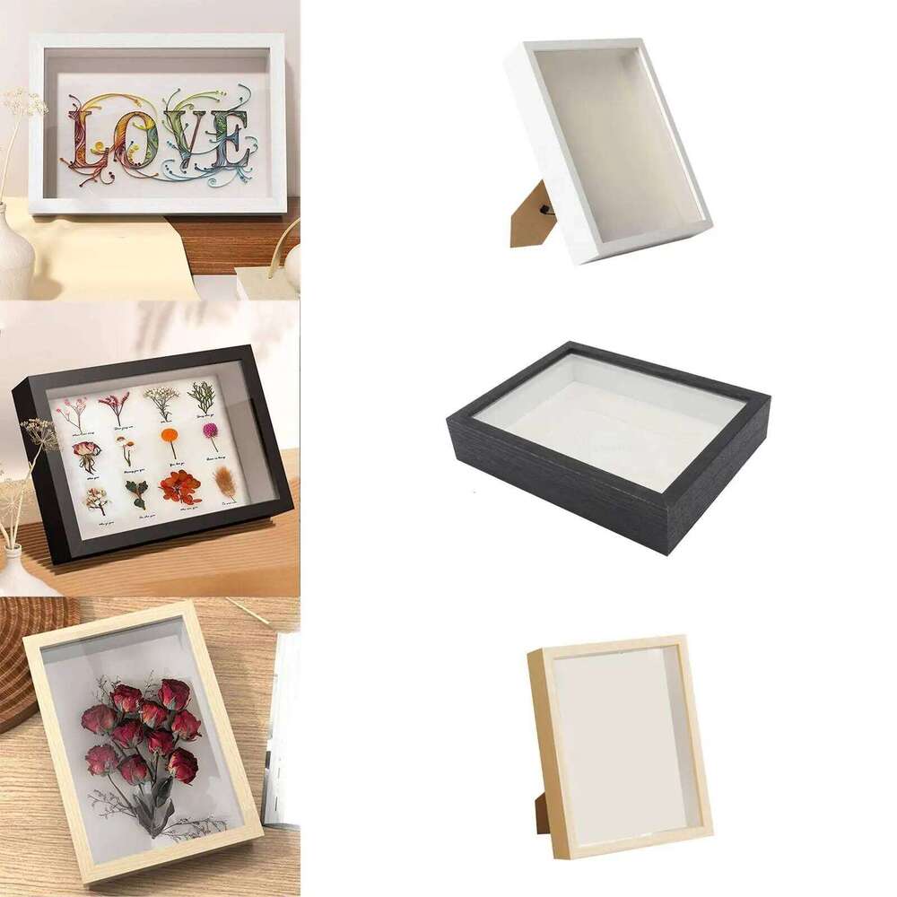 Dried Flower Display Tickets Collection Wood DIY Shadow Box Frame H260306