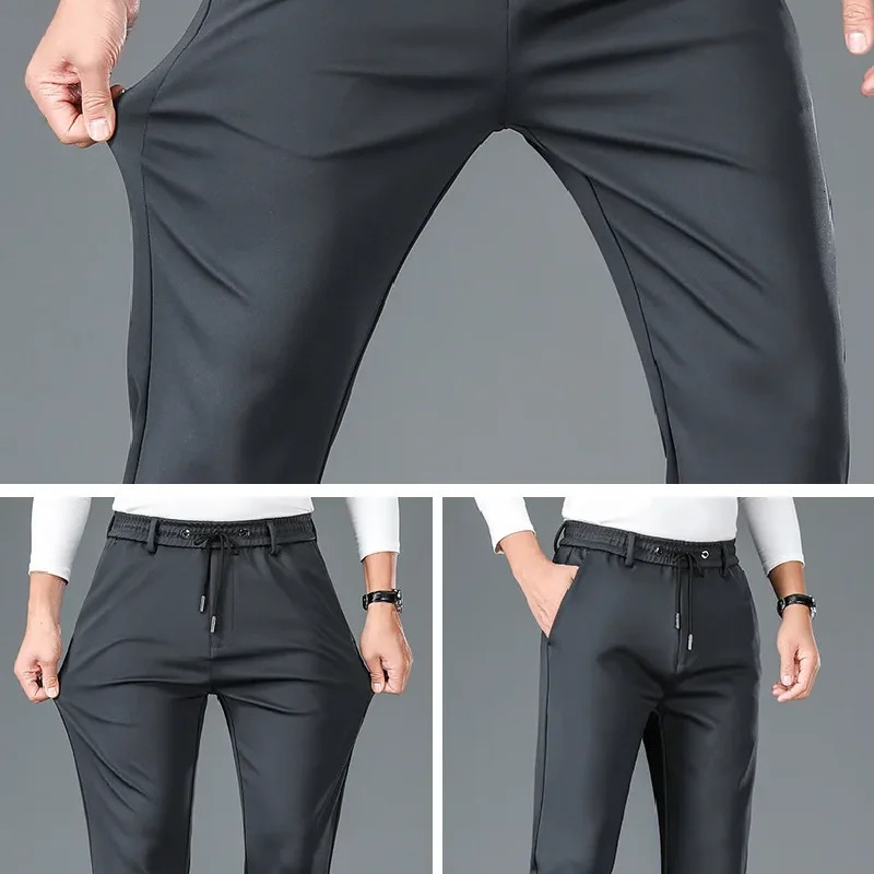 Ice Silk Cool Mens Pants Summer Thin Casual Outdoor Quick-drying Sweatpants Male Straight Baggy Casual Men Trousers 260306