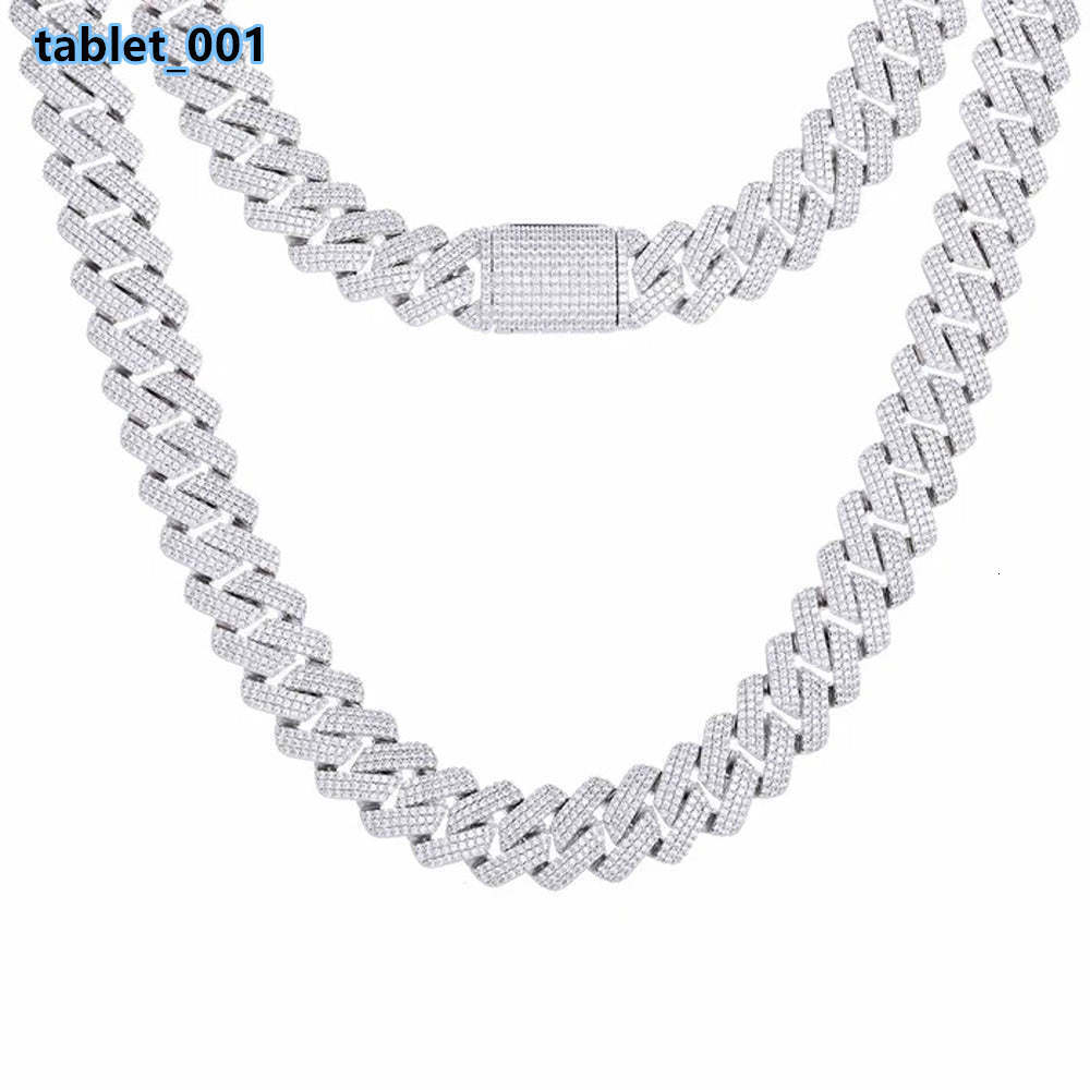 Moissanite Diamond Hip Hop Luxury Cuban Chain for Men 925 Silver