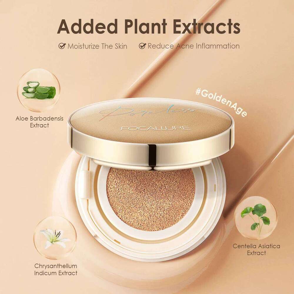 FOCALLURE Air Cushion Waterproof Matte Base Poreless High Coverage Face Cream Nutritious Smooth Foundation Makeup 26L0306