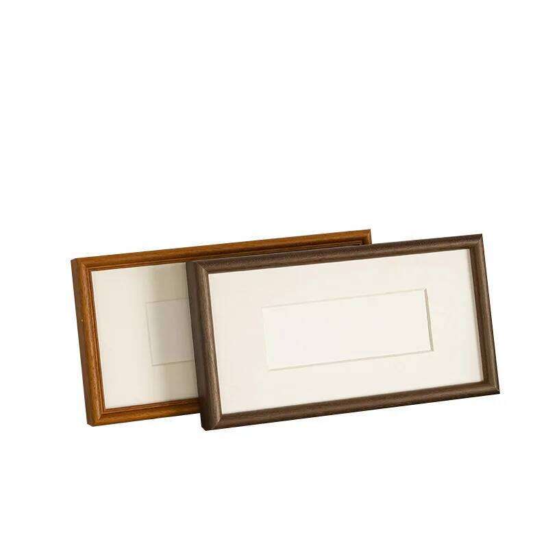 Classic Retro Strip Solid Wood Calligraphy Picture Framed Jigsaw Frame Home Table Business Gift H260306