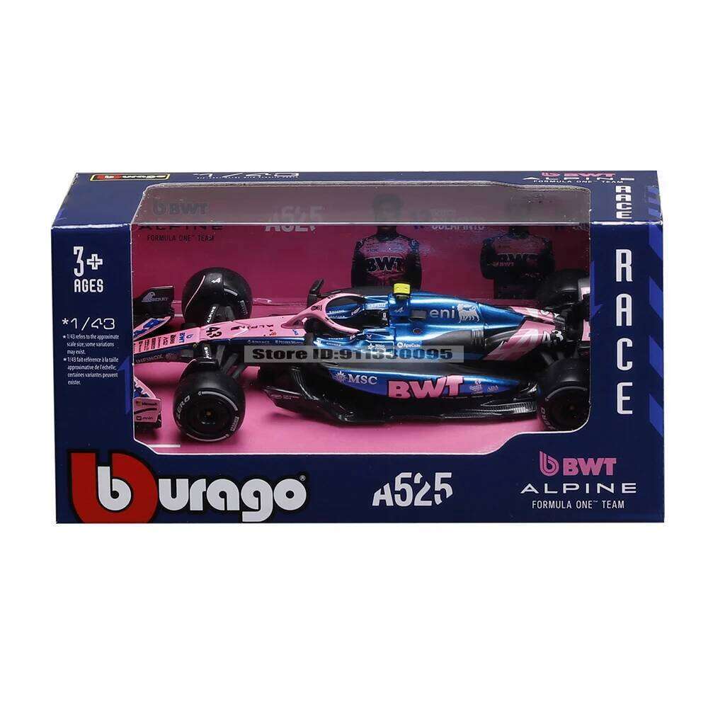 Bburago 1:43 2025 F1 Alpine A525 #10 Pierre Gasly #43 Franco Colapinto alloy car die casting model toy collection Z260306