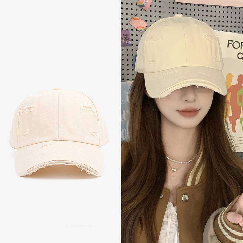 Men's women's new spring and summer hip-hop versatile soft top curved eave retro personality distressed hole duckbill hat Y260304