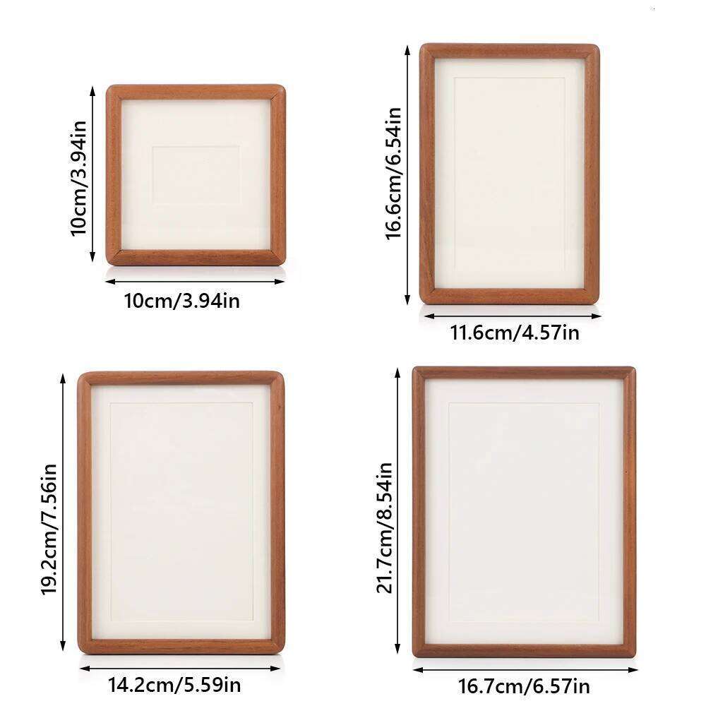 Fashion 6/7/8 Inch Black Walnut Real Wooden Simple Picture Handmade Display Photo Frame H260306