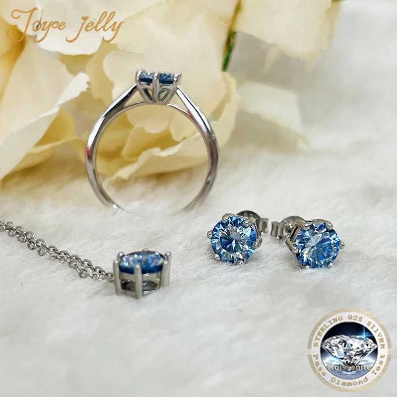 JoyceJelly Moissanite Jewelry Set With 1CT D Color VVS 3EX moissanite stone pass diamond test Wedding Luxury Fine Jewelry gift H260307 - view 7