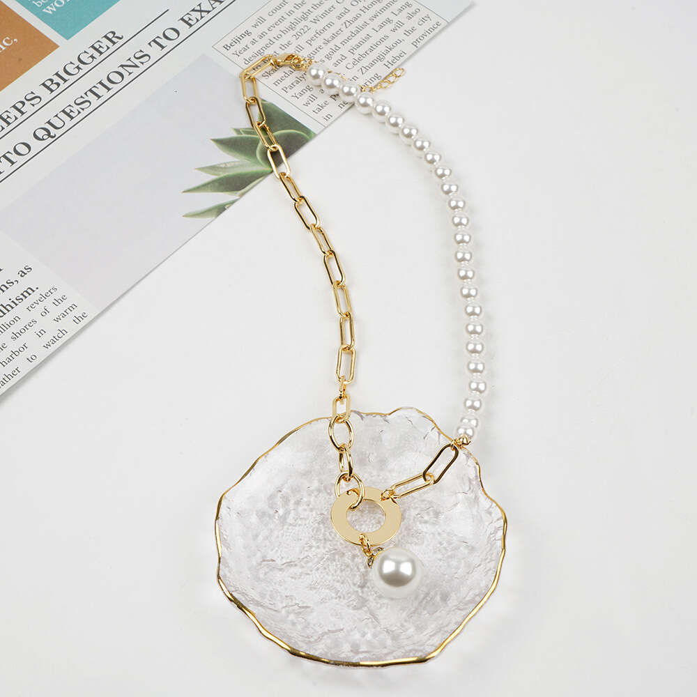New Cross-Border Jewelry Vintage Pearl Light Luxury High-Quality Pendant Collarbone Chain European and American Necklace for Women Customizable