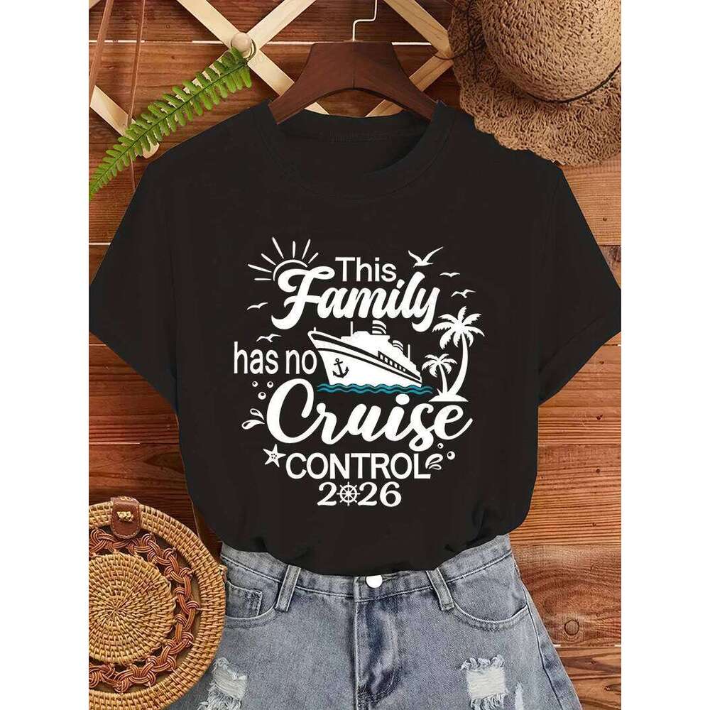 This Family Has No Control 2026 Cruise Tops, Girls Trip T-Shirts,Vacation Shirt, Bride Cruising T-shirt Clothing XJ260306