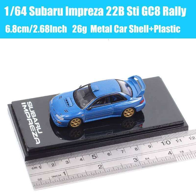 1/64 Scale Small Subaru Impreza 22B Sti Version GC8 Rally Base Sports Car Model Diecasts & Toy Vehicles Hobby Japan HJ64 Replica Z260306