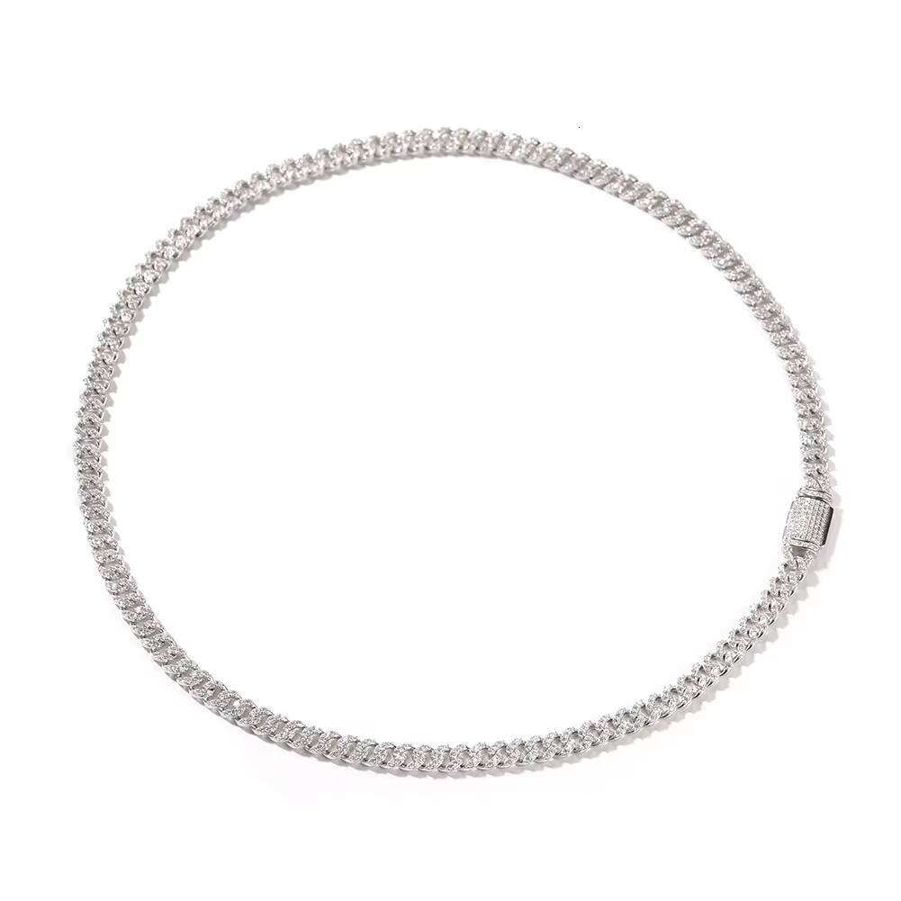 Iced Out 6mm Full Moissanite Cuban Bracelet 925 Sterling Silver Diamond Tester Approved Unisex Fashion Hip Hop Rapper Jewelry
