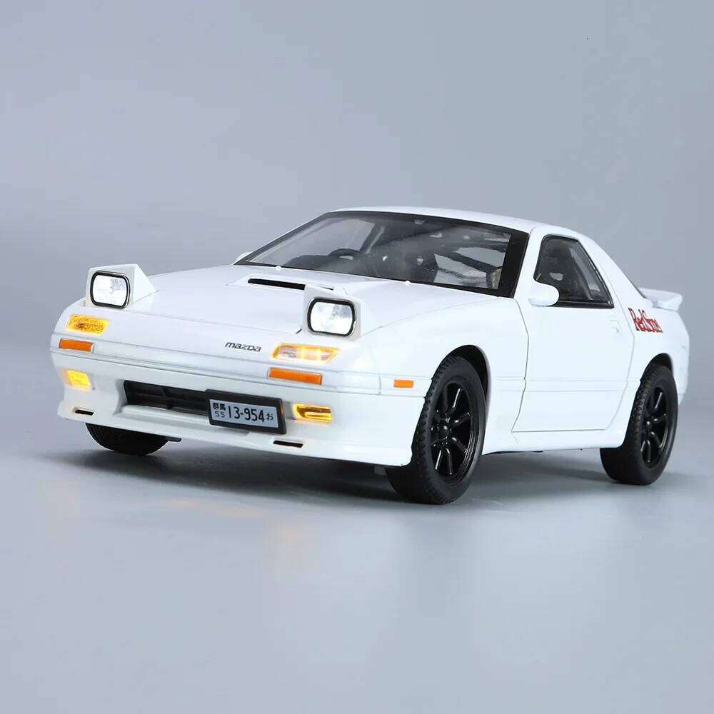 1:24 INITIAL D Mazda RX7 RX-7 Supercar Alloy Model Toy Diecasts Metal Casting Sound And Light Car Toys For Children Vehicle Z260306