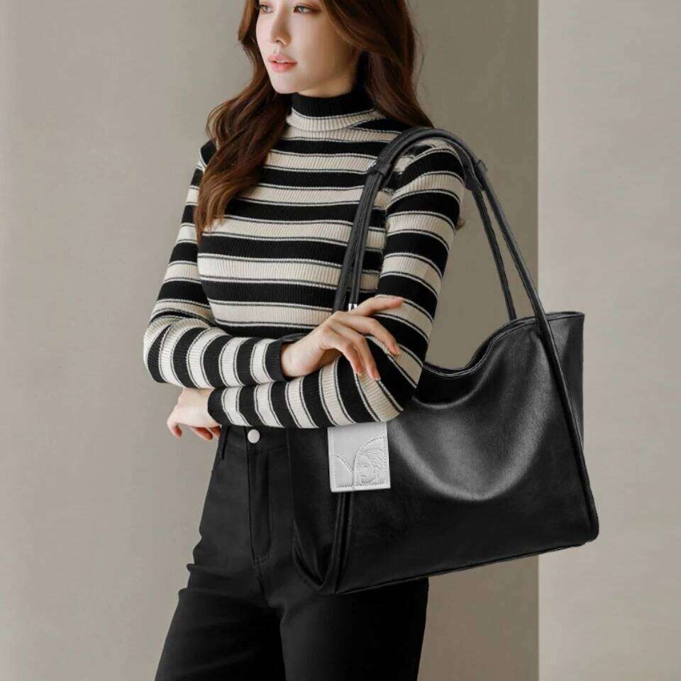 Quality Pu Leather Tote for Women Designer Large Capacity Shoulder Handbags Casual Commute Shopping Top Handle Bag XJ260306