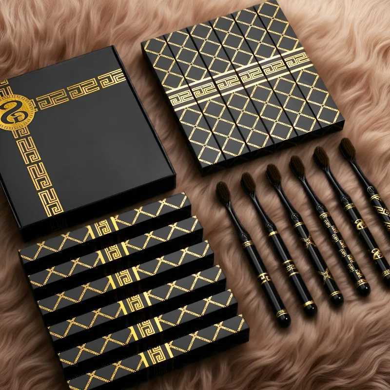 High-end Black & White Light Luxury Gift Box Toothbrush Set with Fine Soft Bristles, Wide Head & Comfortable Handle for Couples & Family Daily Home Us