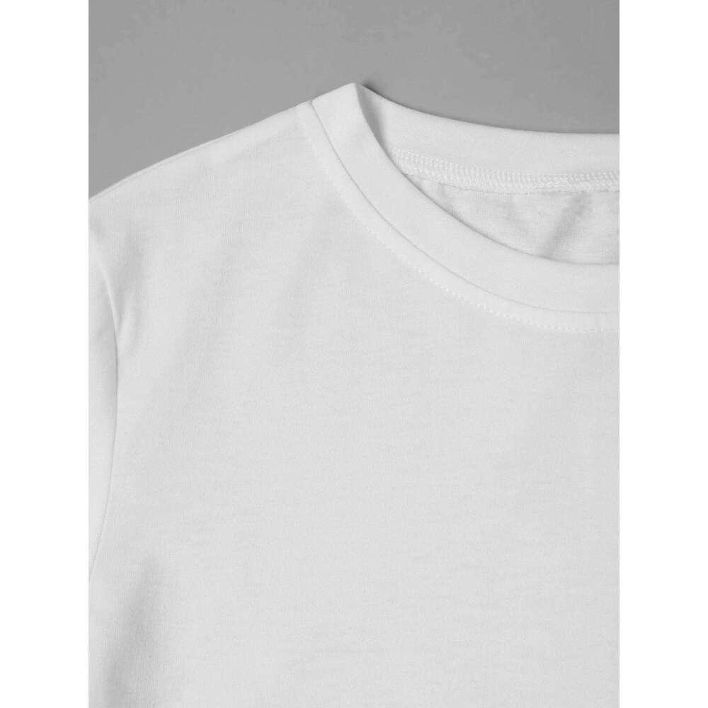 Whimsical Cartoon Print T-Shirt Crew Neck Short Sleeve Casual Tee for Cat Lovers Fashionable Knit Fabric Top All Seasons XJ260306 XJ260306