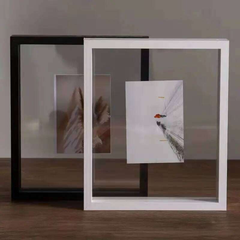 Classic Solid Wood Double-Sided Transparent Acrylic Photo Frame, Framing Photos, Specimens, Certificates, Paintings, Posters H260306