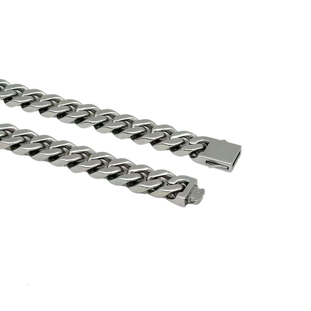 ins Chain fully polished three-dimensional Cuban titanium steel high-quality versatile hip-hop unisex trendy chain