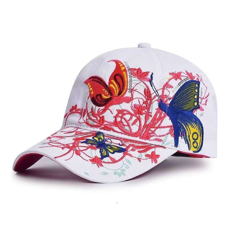 Cap Embroidered Flower Baseball Hat Spring Summer Hats For Women Cotton Snapback Vintage Ethnic Style Sun Visor Y260304
