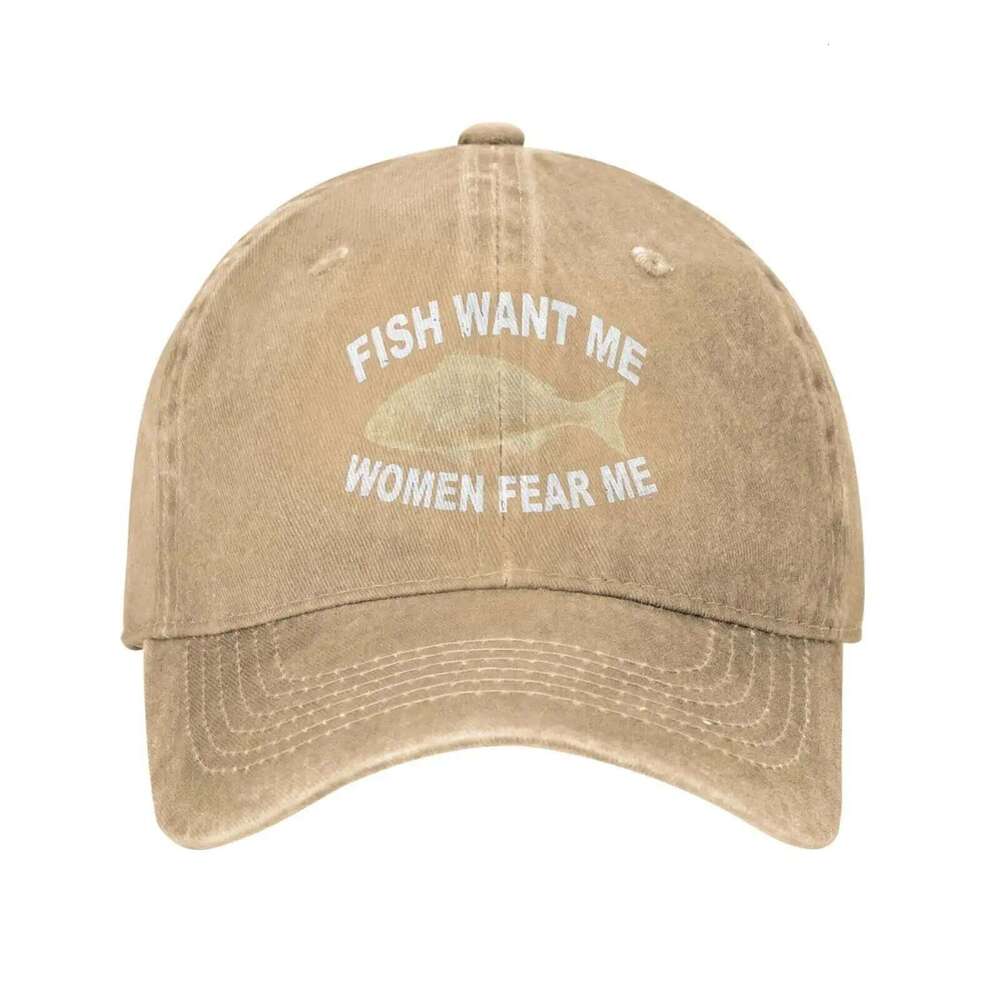 Want Fishes Fear Me Hat for Women Baseball Graphic Cap Y260304