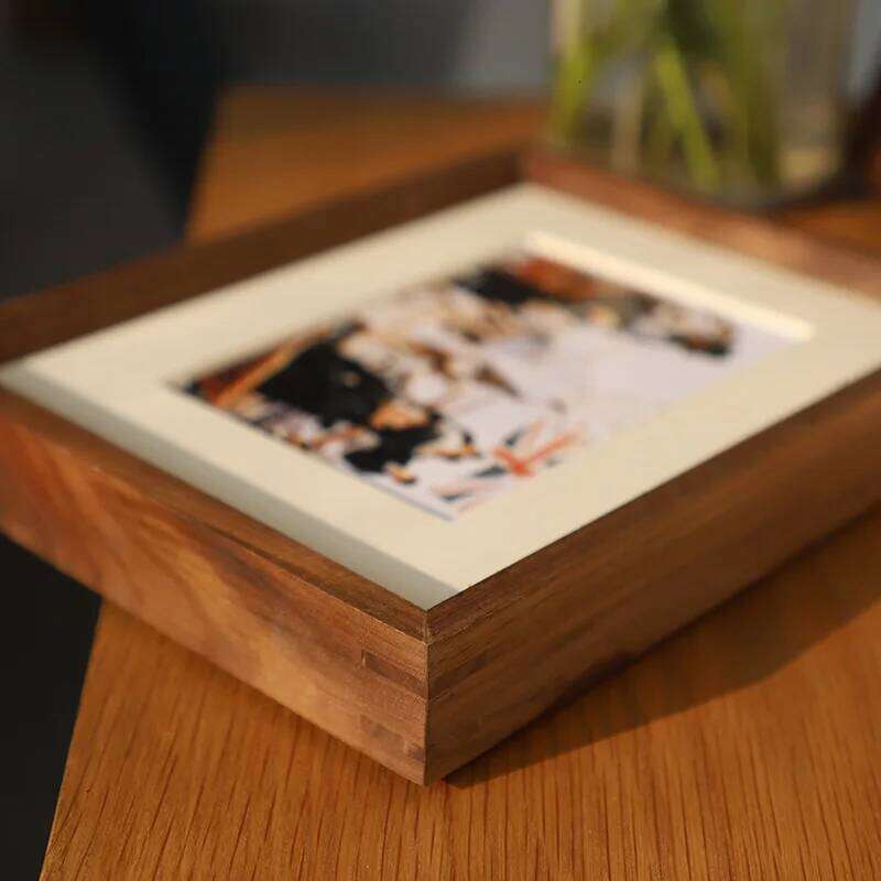 Walnut Picture American Joinery Photo Frame, Solid Wood Desktop Frame Durable Display Home Decor H260306