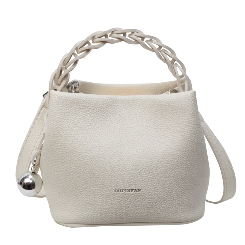 Free Shipping High-end Woven Handbag Bucket Bag Luxury Bag 2026 New Korean Soft Leather Lychee Texture Designer Bag Large Capacity Shoulder Width Bag 