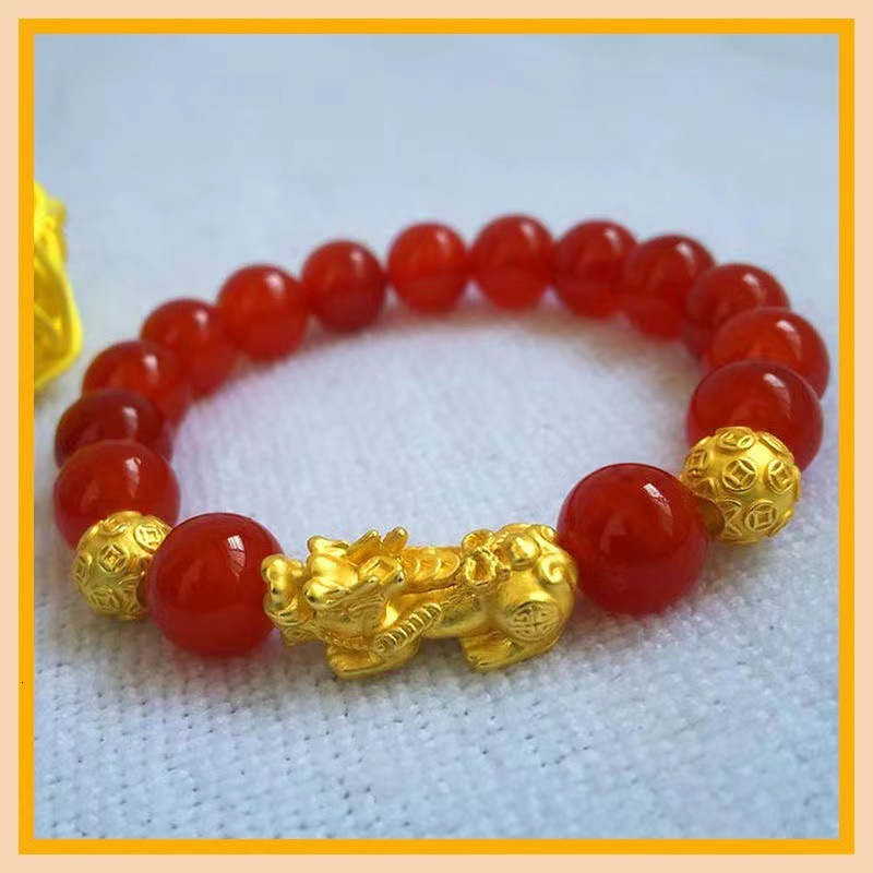 Luxury Brand Designer Jewelry Imitation Obsidian Gold-plated Designer Bracelet Buddha Bead Bracelet Good Luck Bracelet Financial Luck Bracelet
