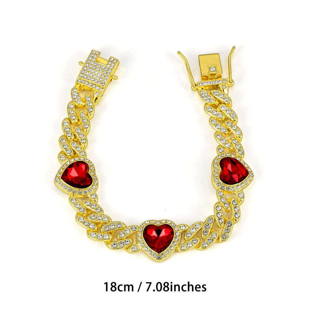 Popular fashion high-end luxury versatile diamond-shaped Cuban chain high-quality zinc alloy necklace hip-hop bracelet for men and women