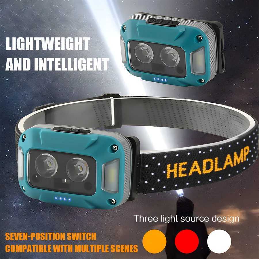 Rechargeable HeadlampMultiple ModesBright LED Head LightHands-Free Portable LightOutdoorRepairIndustrial WorkFlash Strobe H260307