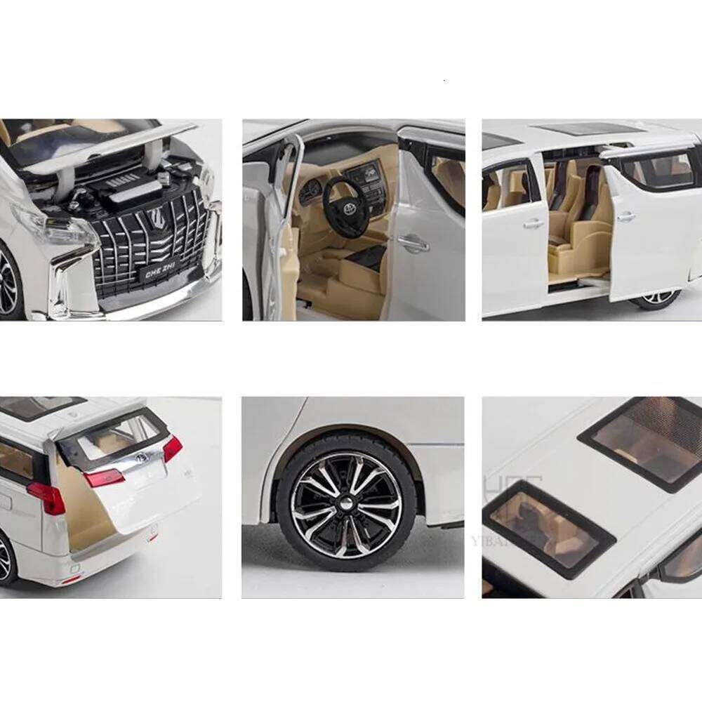 1/24 Scale Alphard Alloy Diecast Car Model Toys Simulation Metal Business MPV Vehicles Models Sound and Light Toy Children Gifts Z260307