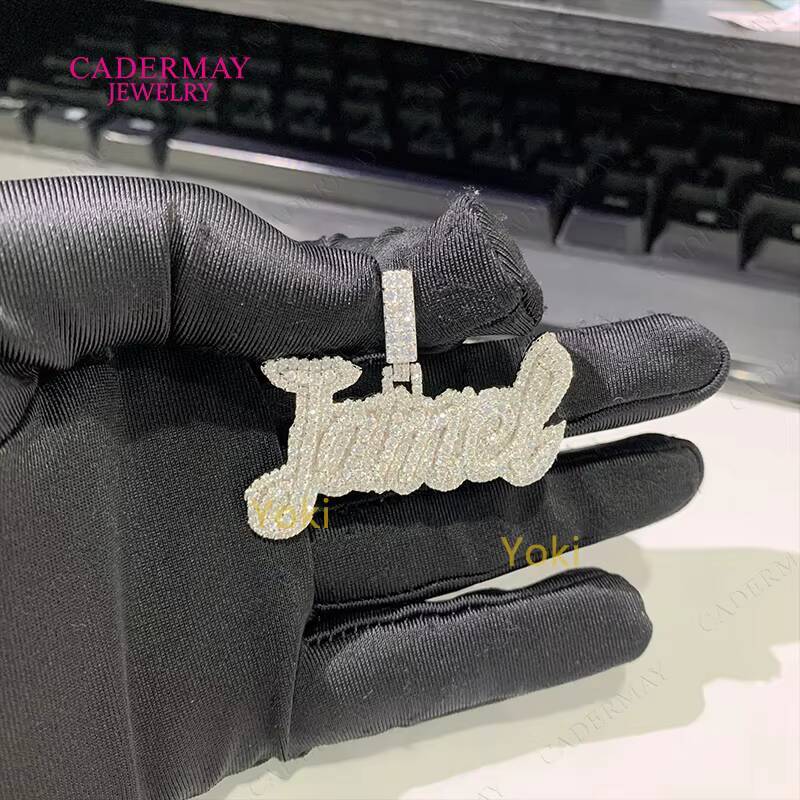Hiphop 15in Moissanite Initial Pendant S925 Iced Out VVS Moissanite Diamond Letter Pendant Bling Rapper Moissanite Name Pendant