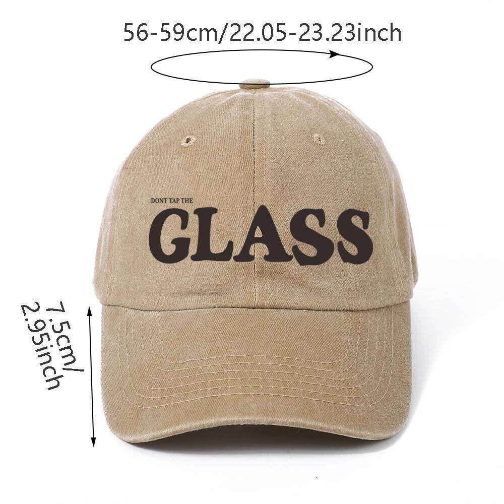 Ladies' Retro Baseball DON'S T TAP THE GLASS Printed Fashion Trend Hip Hop Soft Top Men's Hat Y260304