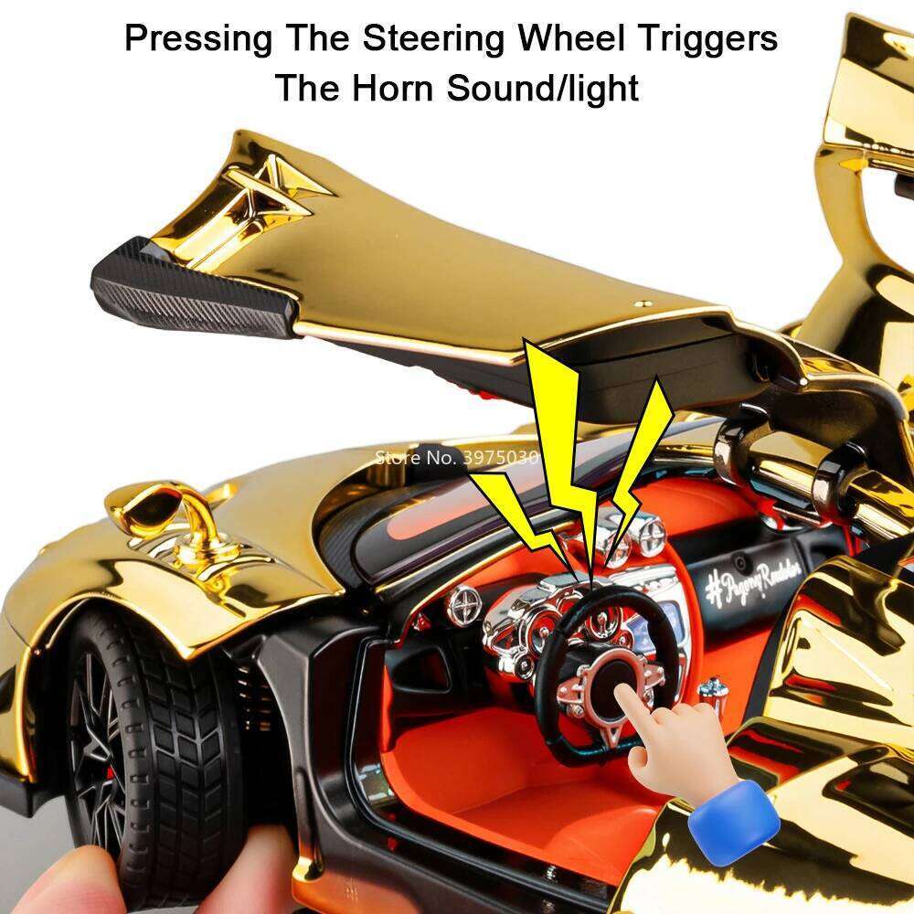 1:24 Pagani Huayra BC Vision GT Toys Alloy Cars Wheel Pull Back Car Rubber Tires Miniature Vehicles Model Collectible Item Z260307