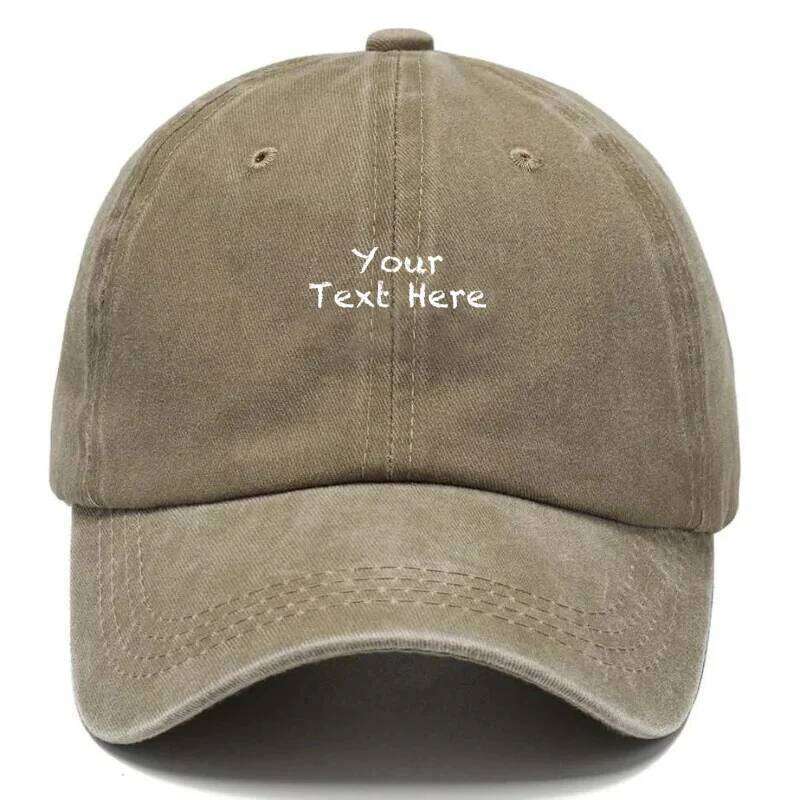 Customizable Text Vintage Washed Baseball Adjustable Distressed Trucker Hat for Men Women Personalized Cotton Cap Y260304