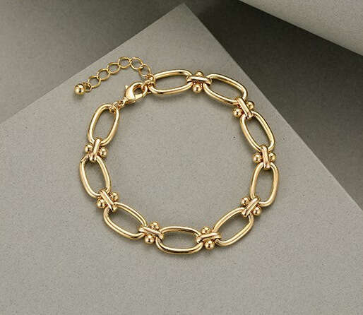 High Color Retention Copper Gold-Plated Niche High-End European and American Cross-Border Fashion Bracelet Personality Cuban Chain Hip-Hop Jewelry